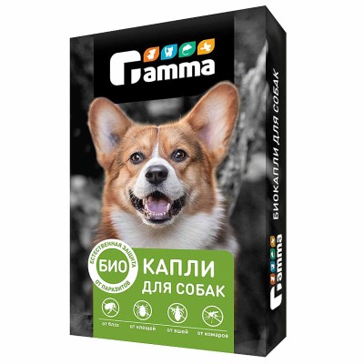 Био капли Gamma для собак от внешних паразитов 2мл
