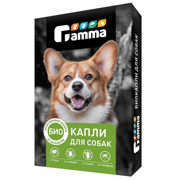 Био капли Gamma для собак от внешних паразитов 2мл