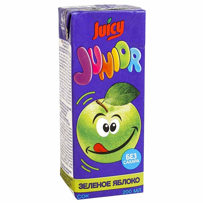 Сок Juicy Junior зеленое яблоко 200мл т/п