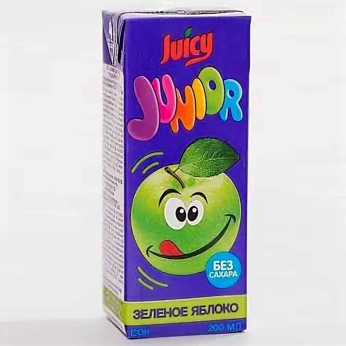 Сок Juicy Junior зеленое яблоко 200мл т/п