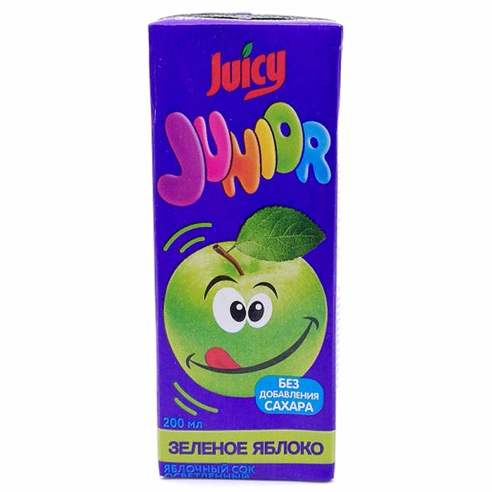 Сок Juicy Junior зеленое яблоко 200мл т/п