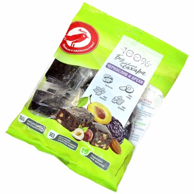 Конфеты Ашан чернослив-орехи неглаз 150гр м/у