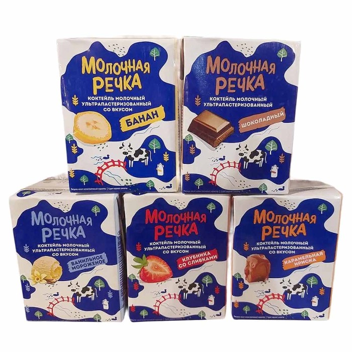 Коктейль молочный Молочная речка Ванильное мороженое 2% 200гр т/п