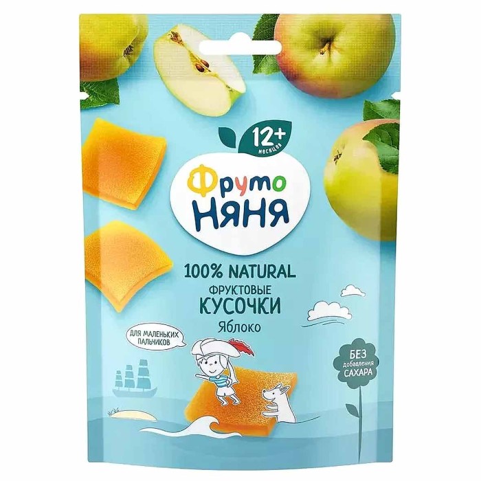 Кусочки фруктовые Фруто Няня яблоко 53гр м/у