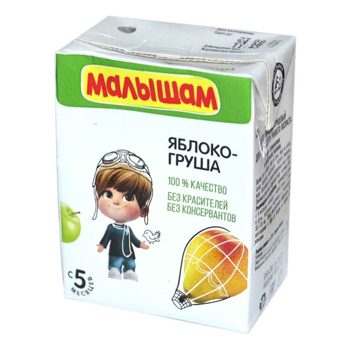 Сок Малышам яблоко-груша с 5мес 200мл т/п