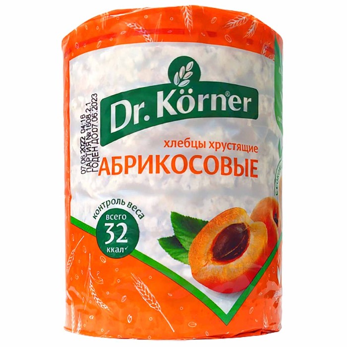 Хлебцы Dr.Korner злаковый коктейль абрикосовый 90гр м/у