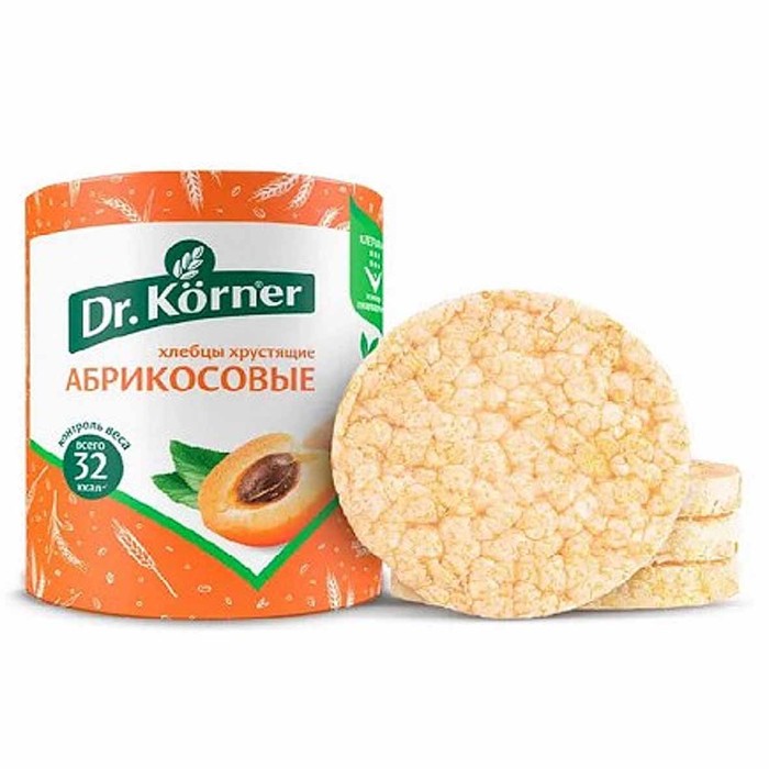 Хлебцы Dr.Korner злаковый коктейль абрикосовый 90гр м/у