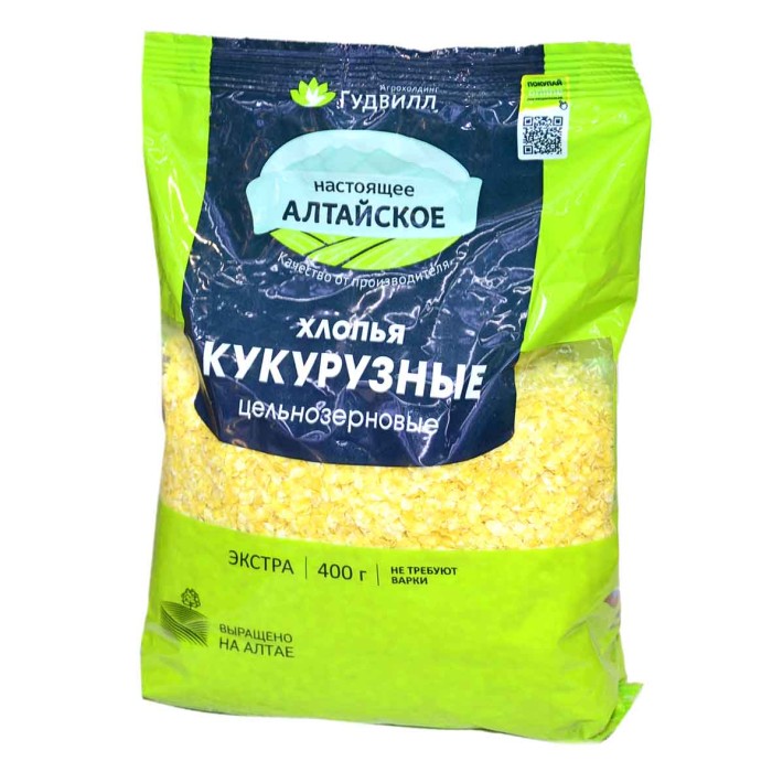 Хлопья кукурузные Гудвилл не треб варки экстра 400гр м/у