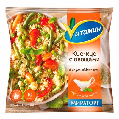 Смесь овощная Витамин Кус-кус с овощами в соусе Марокко 400гр м/у