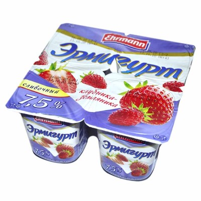 Йогурт Эрмигурт клубника-земляника 7,5% 115гр пэт
