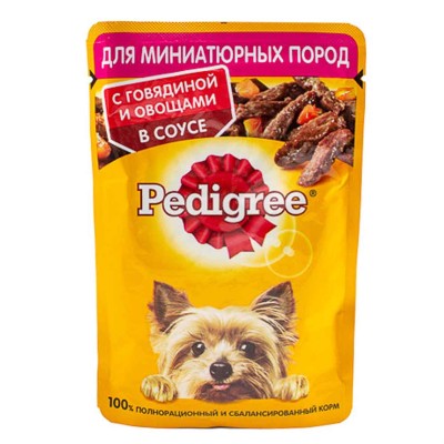 Корм для собак Pedigree говядина,овощи 85гр пауч
