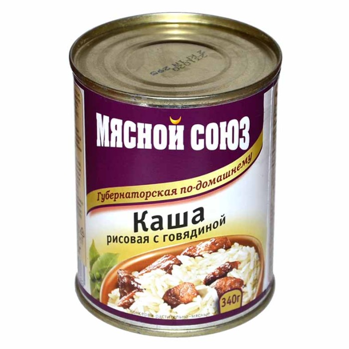 Каша рисовая Мясной союз с говядиной 340гр ж/б