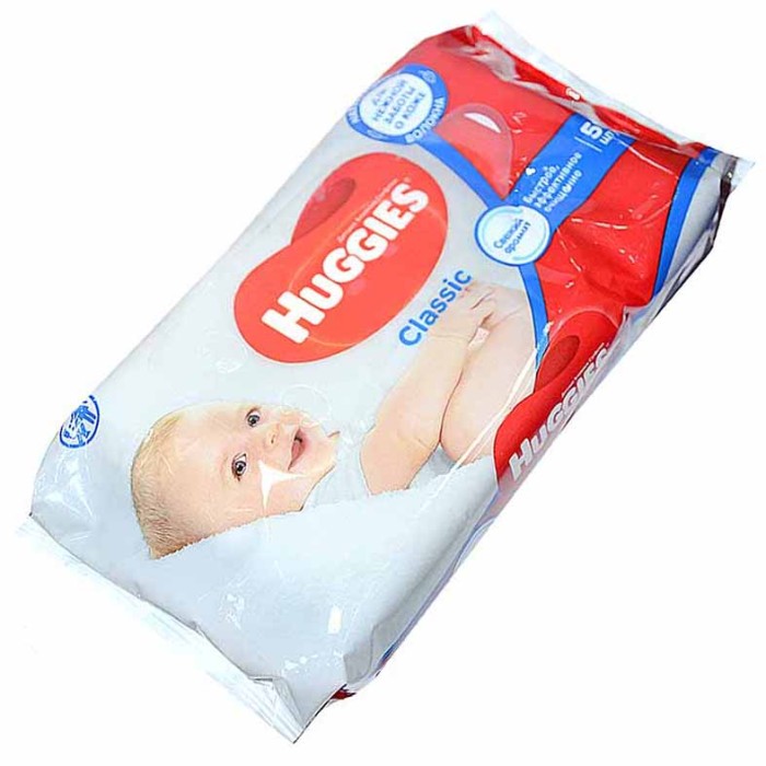Салфетки влажные Huggies Classic детские 56шт м/у