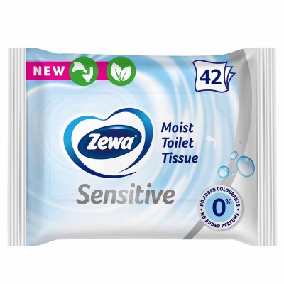Бумага туалетная влажная Zewa Pure без запаха 42шт м/у