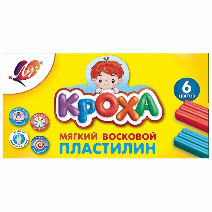 Пластилин Луч Кроха мягкий 6цв арт863-08