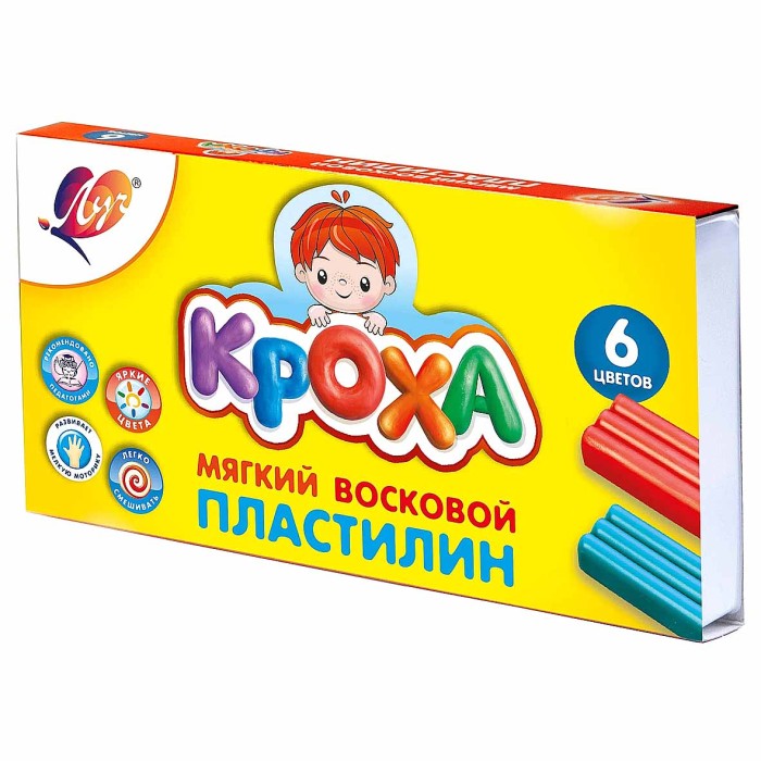 Пластилин Луч Кроха мягкий 6цв арт863-08