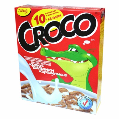 Завтрак готовый Крокодильчики глазированные карамельные 200гр к/у