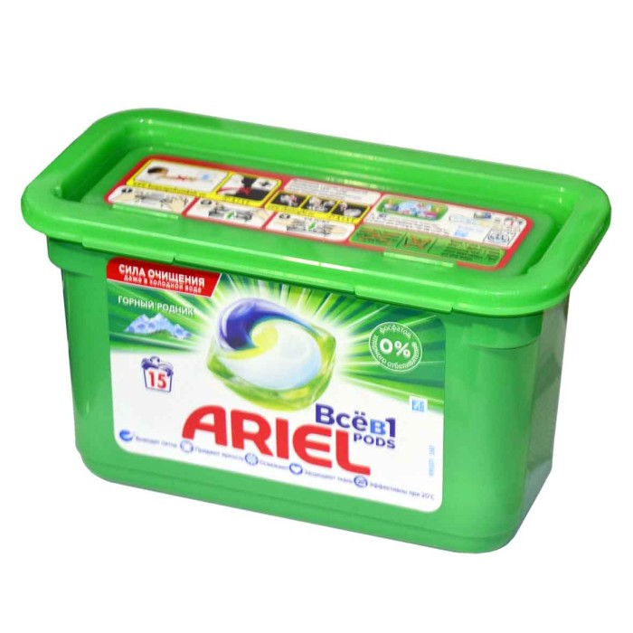 Капсулы для стирки Ariel Liquid Capsules Горный родник 15*27гр пэт