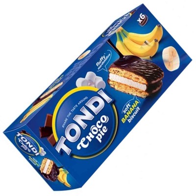 Печенье Tondi Choco Pie банан 180гр к/у