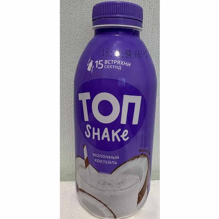 Коктейль молочный Топ Shake со вкусом кокоса ультрапастеризованное  2% 450мл пэт