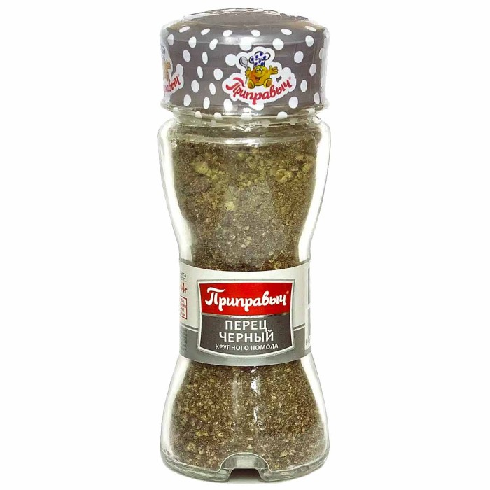 Солонка Приправыч перец черный крупного помола 44гр ст/б