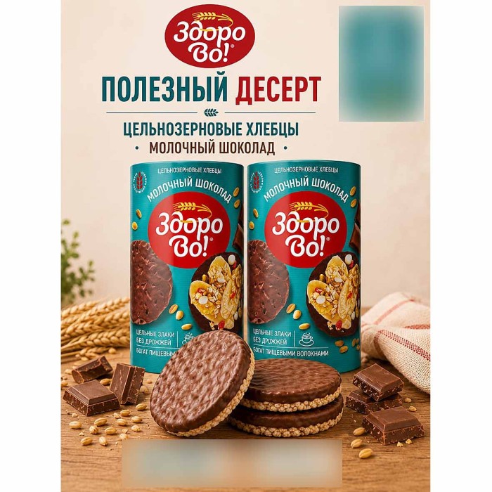 Хлебцы ЗдороВо! в глазури молочный шоколад 200гр м/у