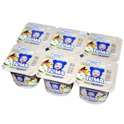 Биотворог Тема яблоко-персик-банан с 6мес 4,2% 100гр пэт