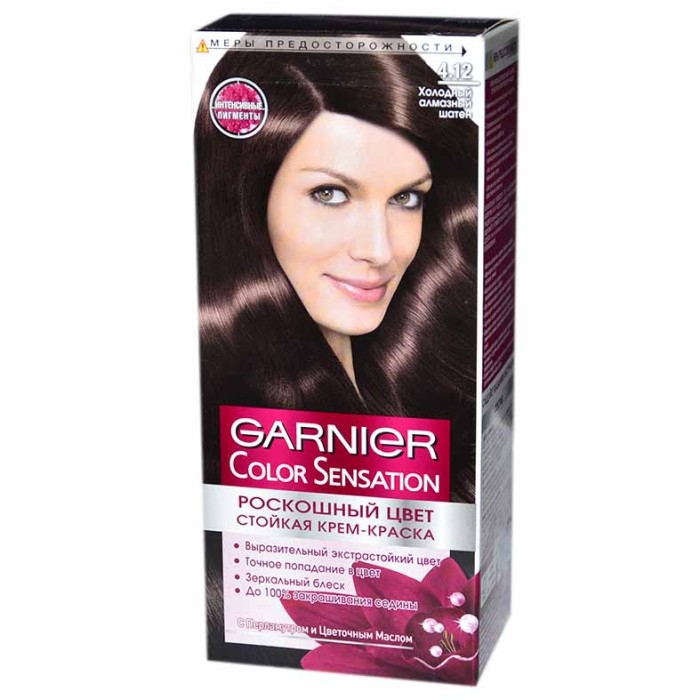 Краска для волос Garnier Color Sansation 4.12 Алмазный шатен к/у