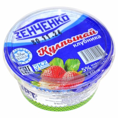 Йогурт Зенченко с фруктово-ягодным наполнителем Клубника 120гр пэт