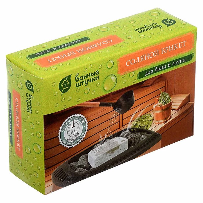 Брикет соляной Банные штучки для бани и сауны 14,5*10,5*5 см 1,3кг м/у
