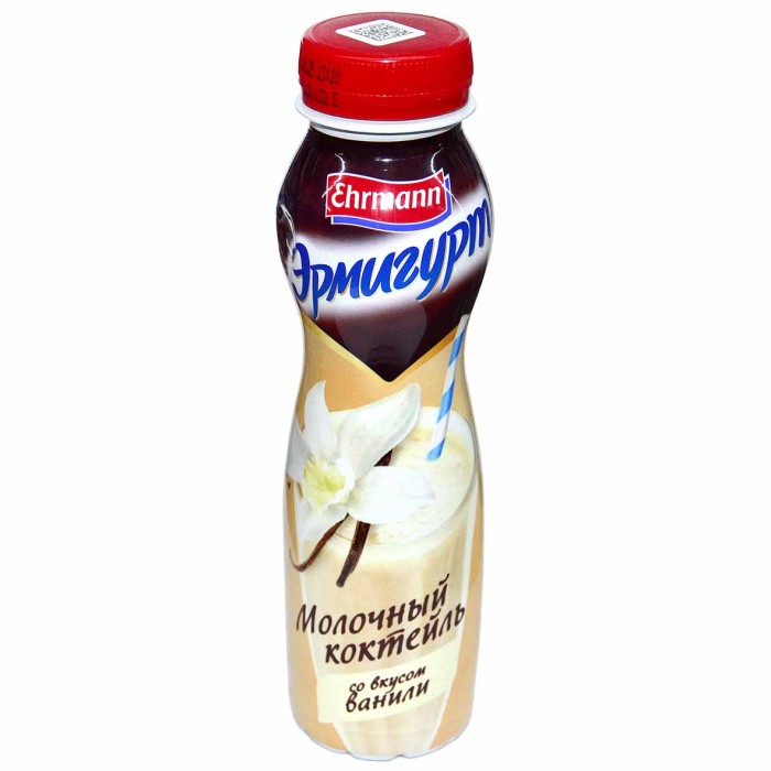 Коктейль молочный Эрмигурт со вкусом ванили 2,5% 280гр пэт