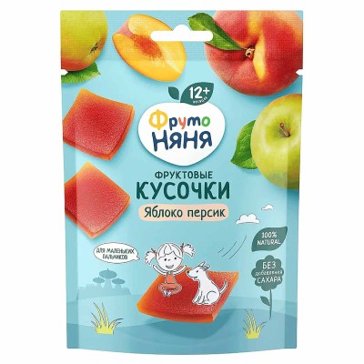 Кусочки фруктовые Фруто Няня яблоко-персик 53гр м/у