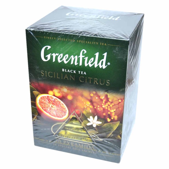 Чай Greenfield Sicilian Citrus черный 20*1,8гр к/у пирамидки