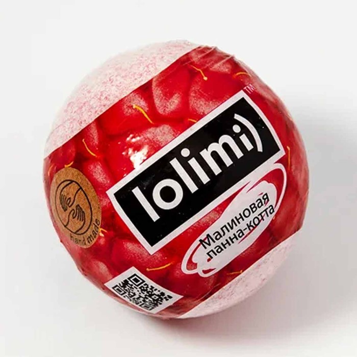 Бомба для ванн Lolimi) Малин панна-котта шар 135гр в/у