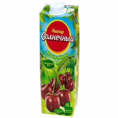 Нектар Солнечный вишня-яблоко 0,95л т/п