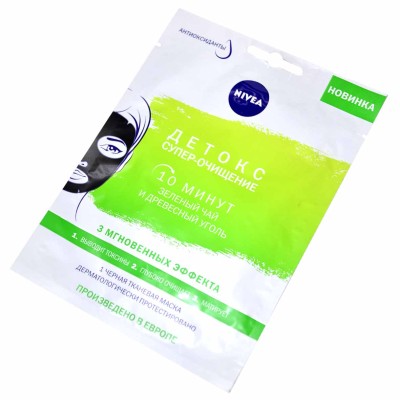 Маска для лица Nivea Детокс: супер-очищение черная 28гр м/у