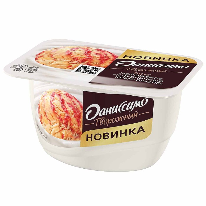Десерт творожный Даниссимо клубничное крем-брюле 5,7% 130гр пэт