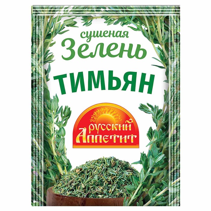 Тимьян Русский Аппетит зелень сушеная 10гр м/у