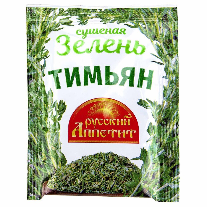 Тимьян Русский Аппетит зелень сушеная 10гр м/у