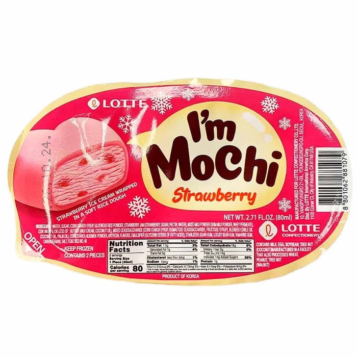 Мороженое LOTTE I*M MOCHI клубника 65гр пэт