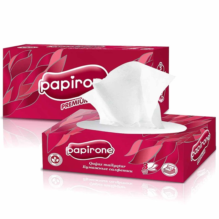 Салфетки бумажный Papirone 3сл 200*200мм 80шт к/у