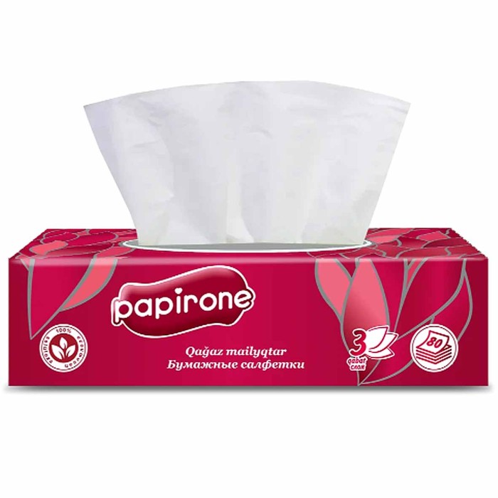 Салфетки бумажный Papirone 3сл 200*200мм 80шт к/у