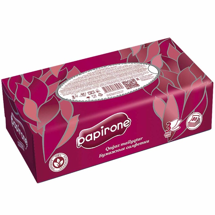 Салфетки бумажный Papirone 3сл 200*200мм 80шт к/у