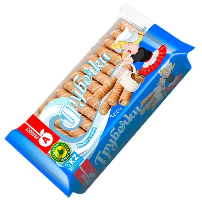 Трубочки вафельные A-Product молочной начинкой 300гр м/у