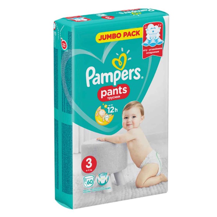 Подгузники-трусики Pampers Pants Midi Джамбо 60шт м/у