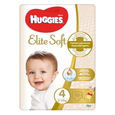 Подгузники Huggies Elite Soft 4 Conv (8-14кг) 19шт м/у