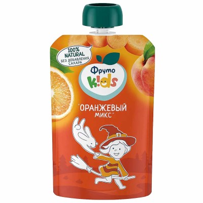 Пюре ФрутоНяня Kids Оранжевый микс с 6мес 90гр пауч