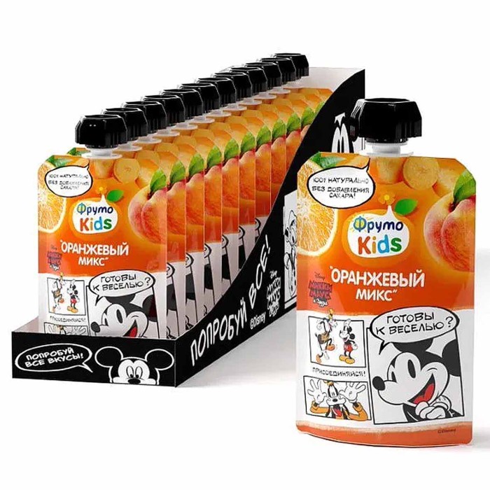 Пюре ФрутоНяня Kids Оранжевый микс с 6мес 90гр пауч