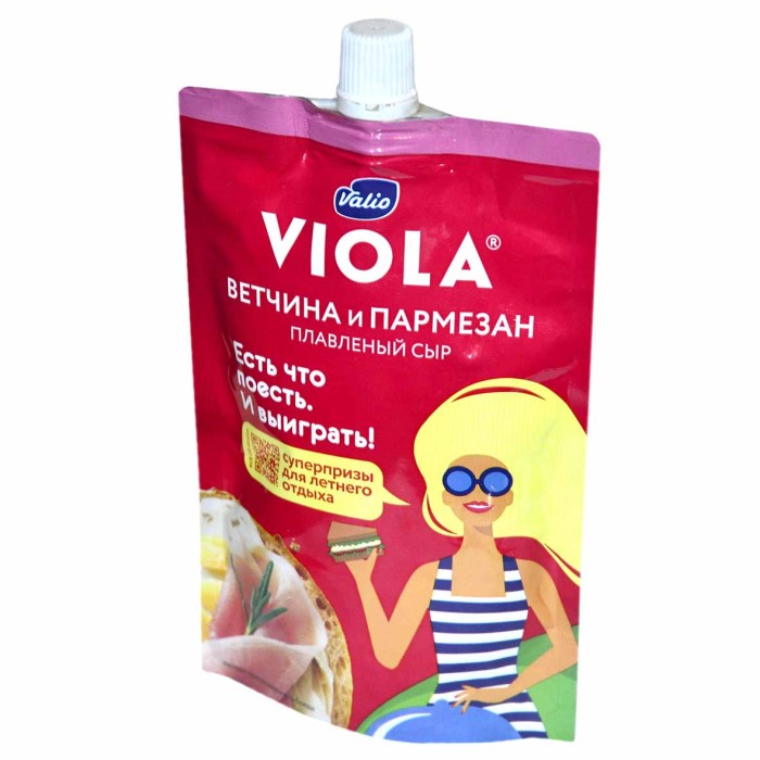 Сыр плавленый Viola ветчина и пармезан 180гр д/п