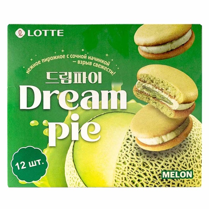 Печенье Lotte пай со вкусом дыни 276гр 12шт к/у
